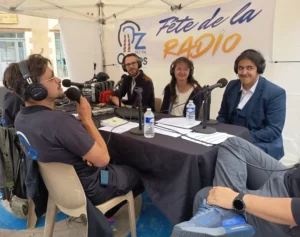 Mathieu Beaulieu, photographe, Myriam Janvier Perales, Présidente de l'association des commerçants, Farid Moussouni, trésorier de la Maison Pour Tous de Châteauneuf